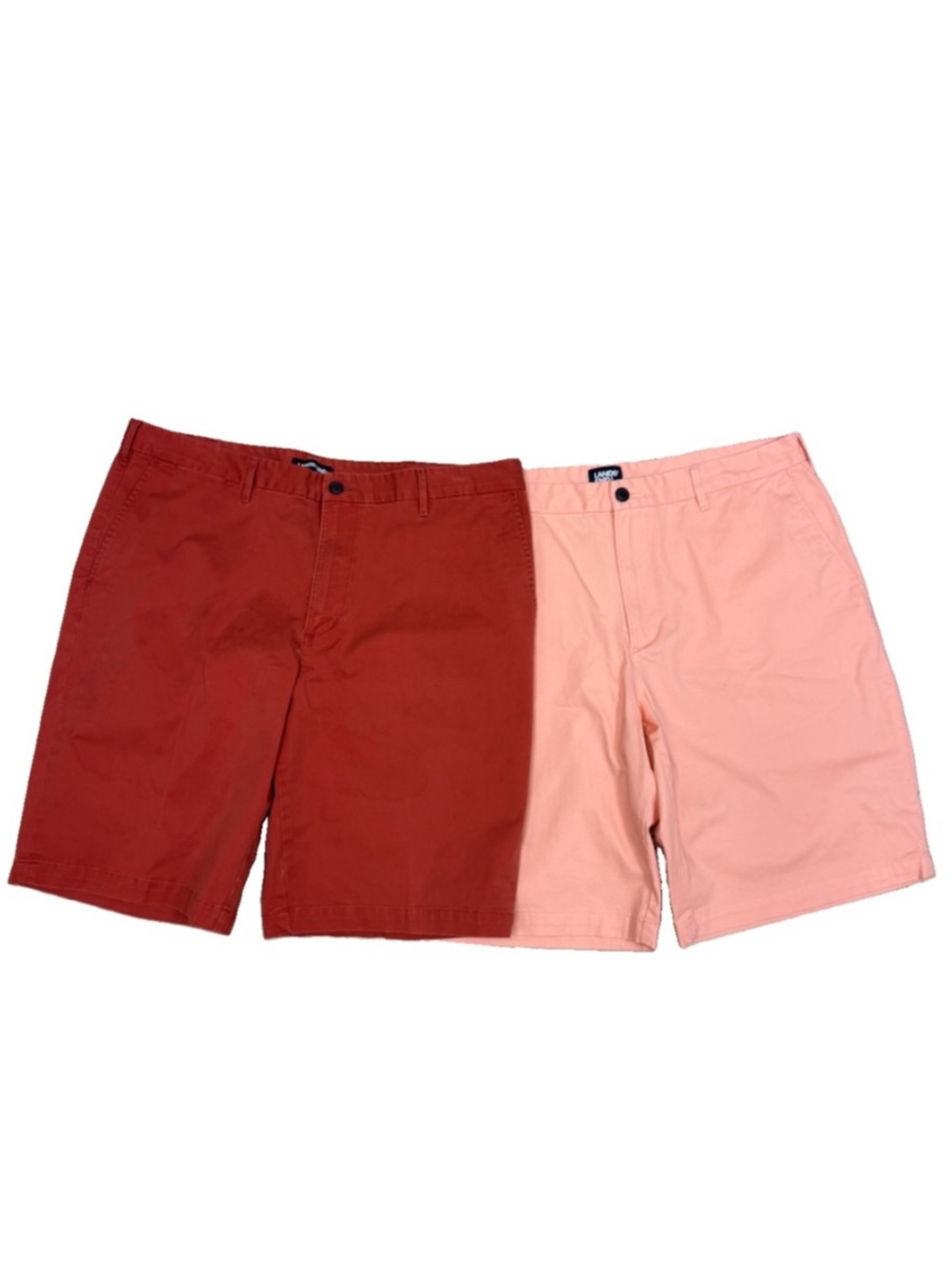 Lot Of 2 Lands End Men's Chino Shorts Flat Front Cotton Traditional Fit 38